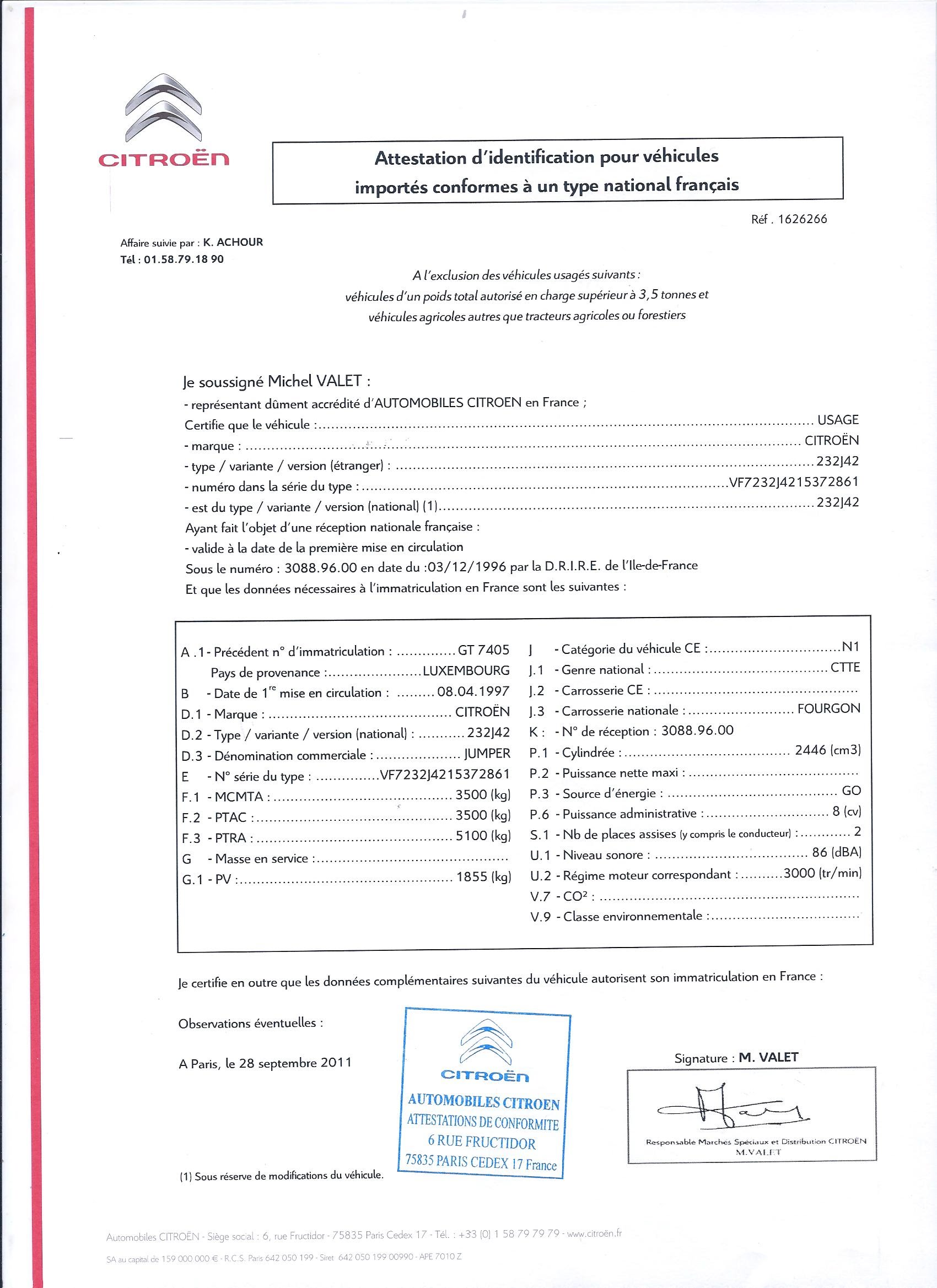 Citroen Certificate Of Conformity -Apply For Coc Citroen | Euro Conformity